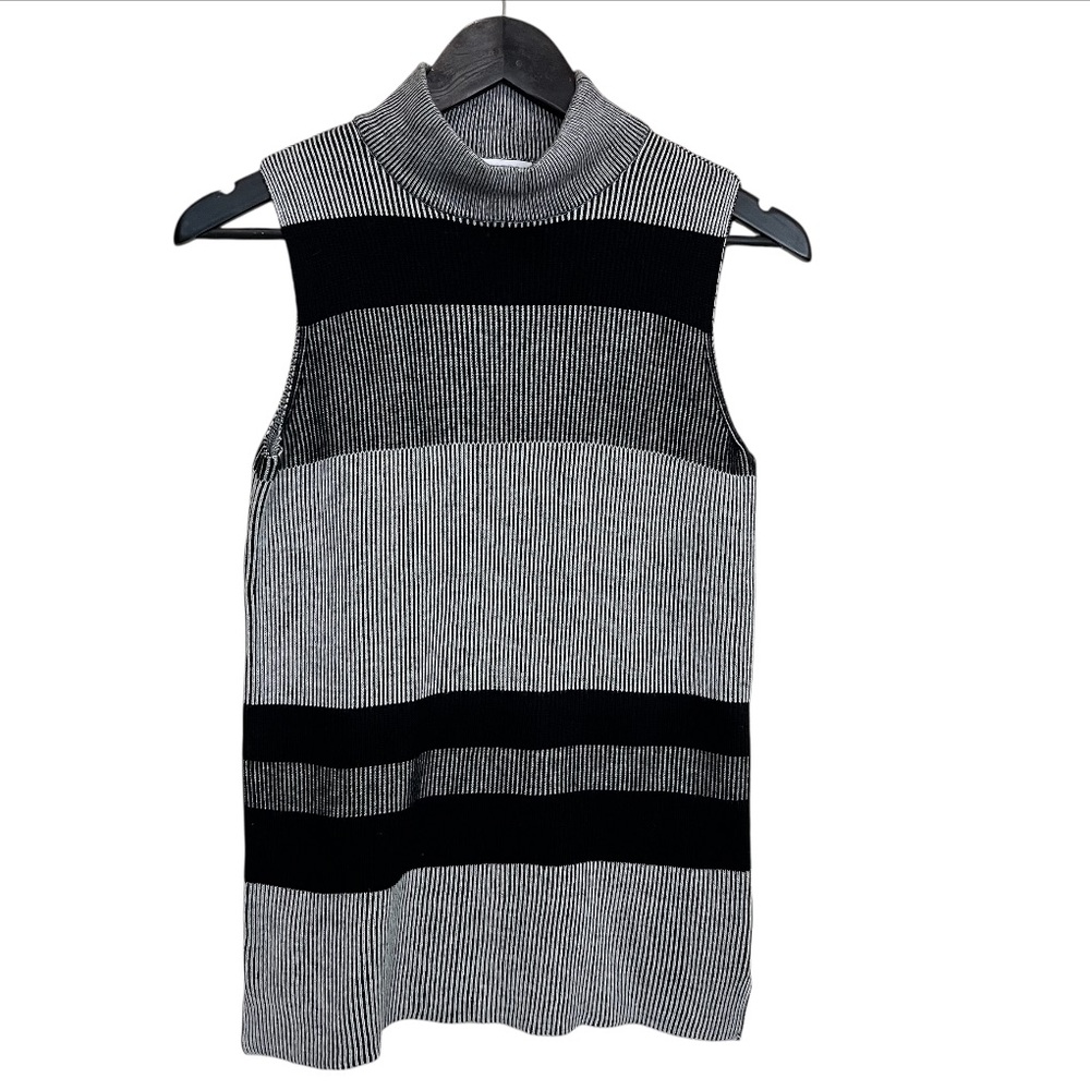 Backdrop Sleeveless Mock Neck Sweater